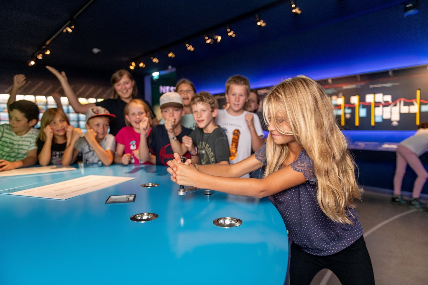 Kindergruppe bei Kurbel in Sonnenwelt